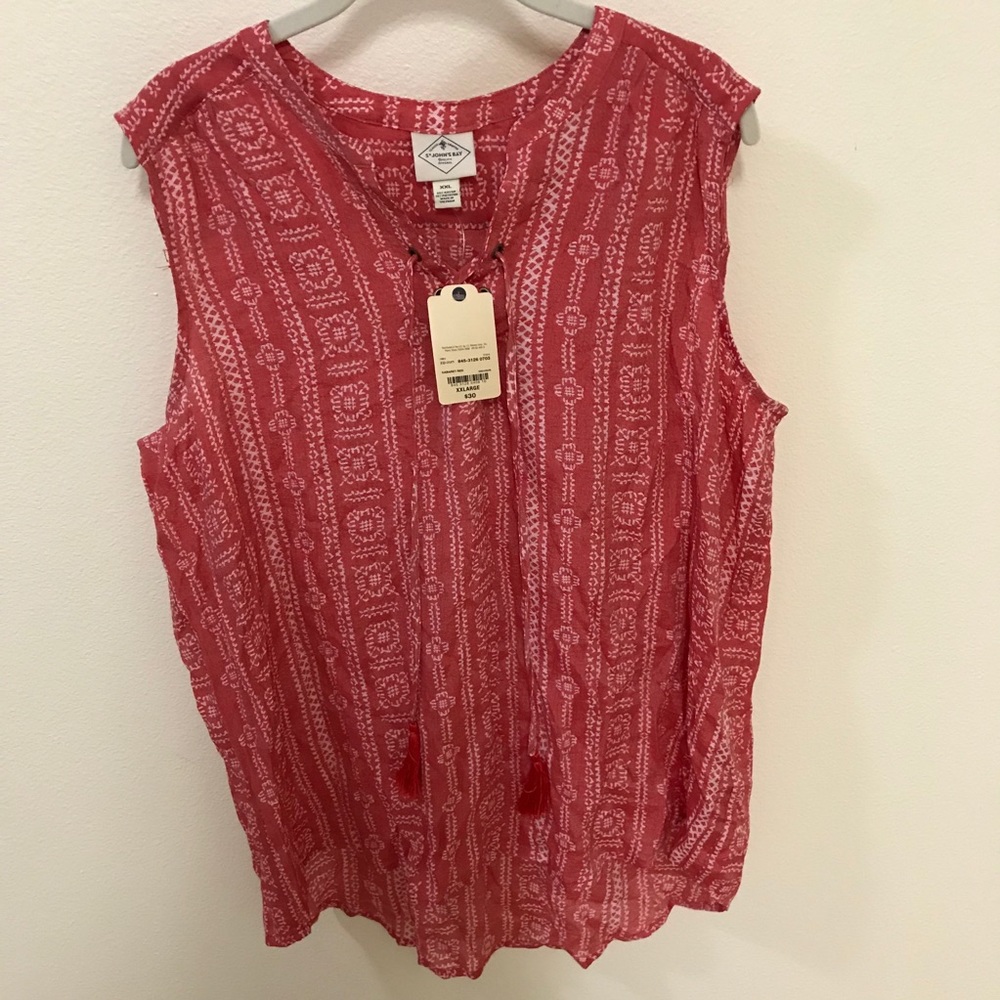 XXL St John’s Bay lightweight red sleeveless top
